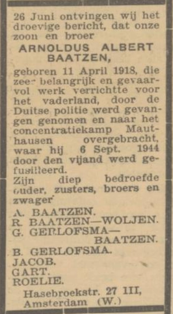 advertentie Baatsen
