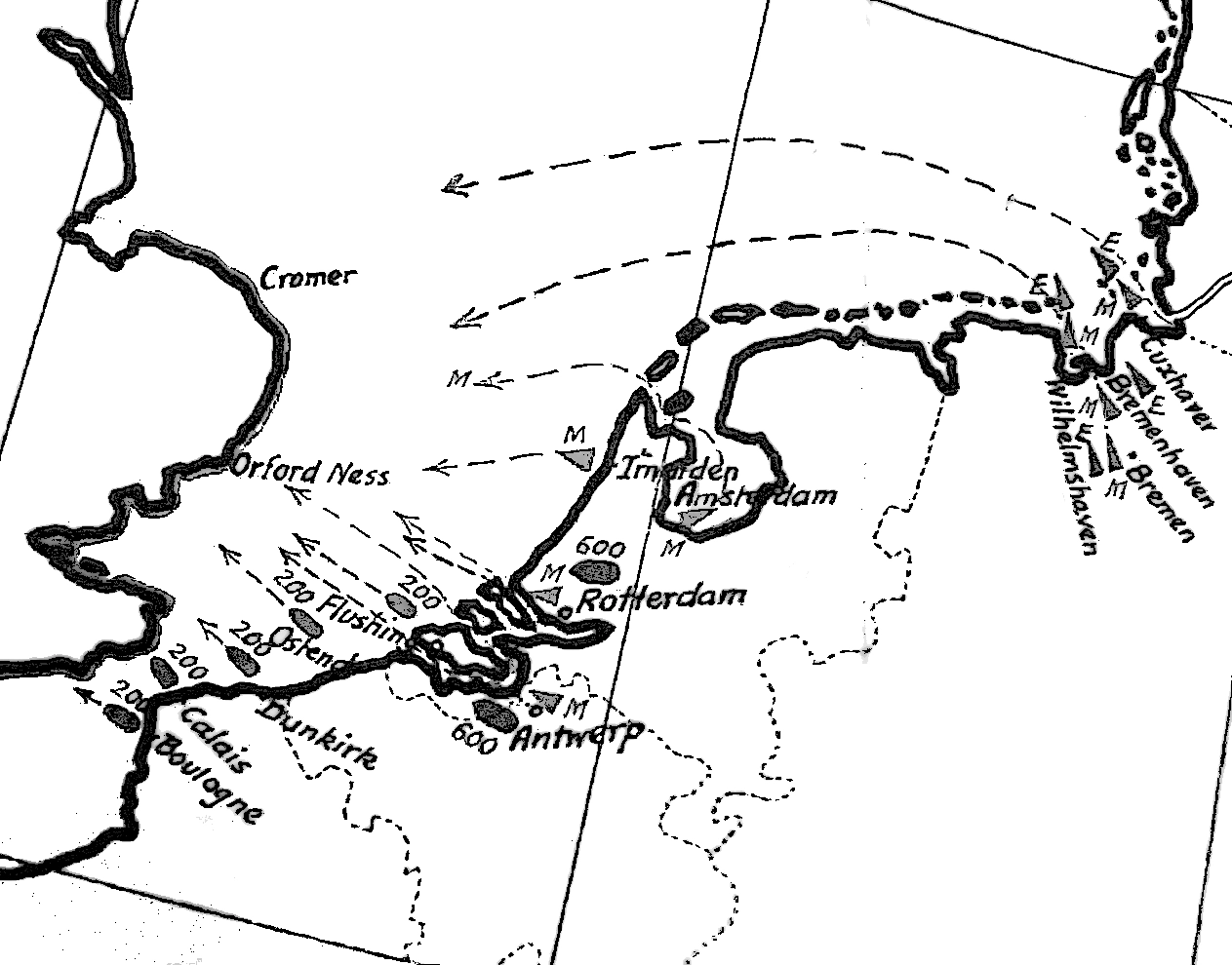 Verwachte Duitse invasie vanaf het continent