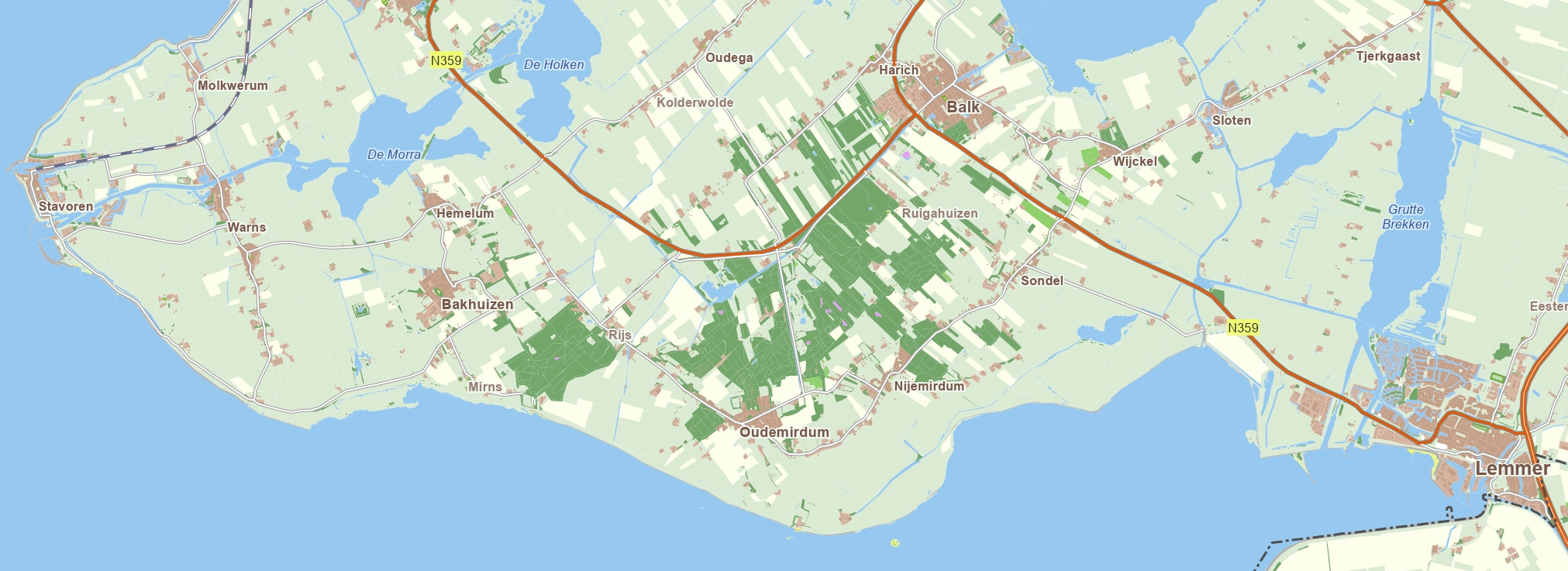 Oudemirnum op de kaart